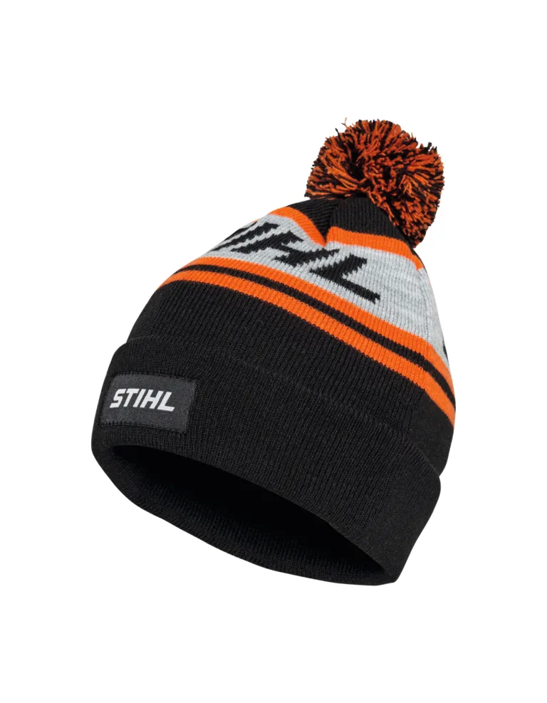 Čapka POMPON24 Černá/oranžová/šedá