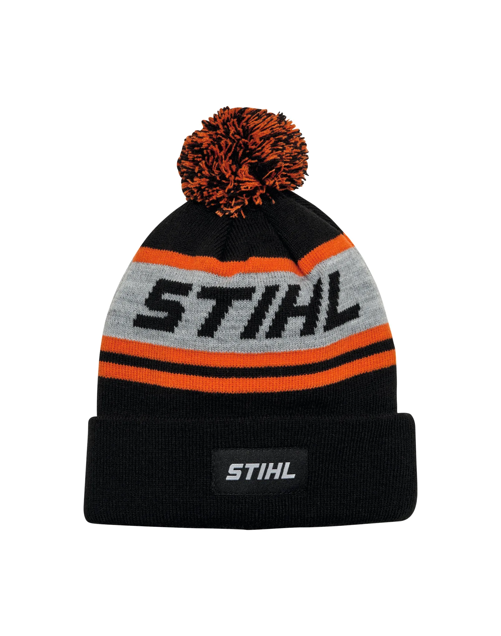 Čapka POMPON24 Černá/oranžová/šedá