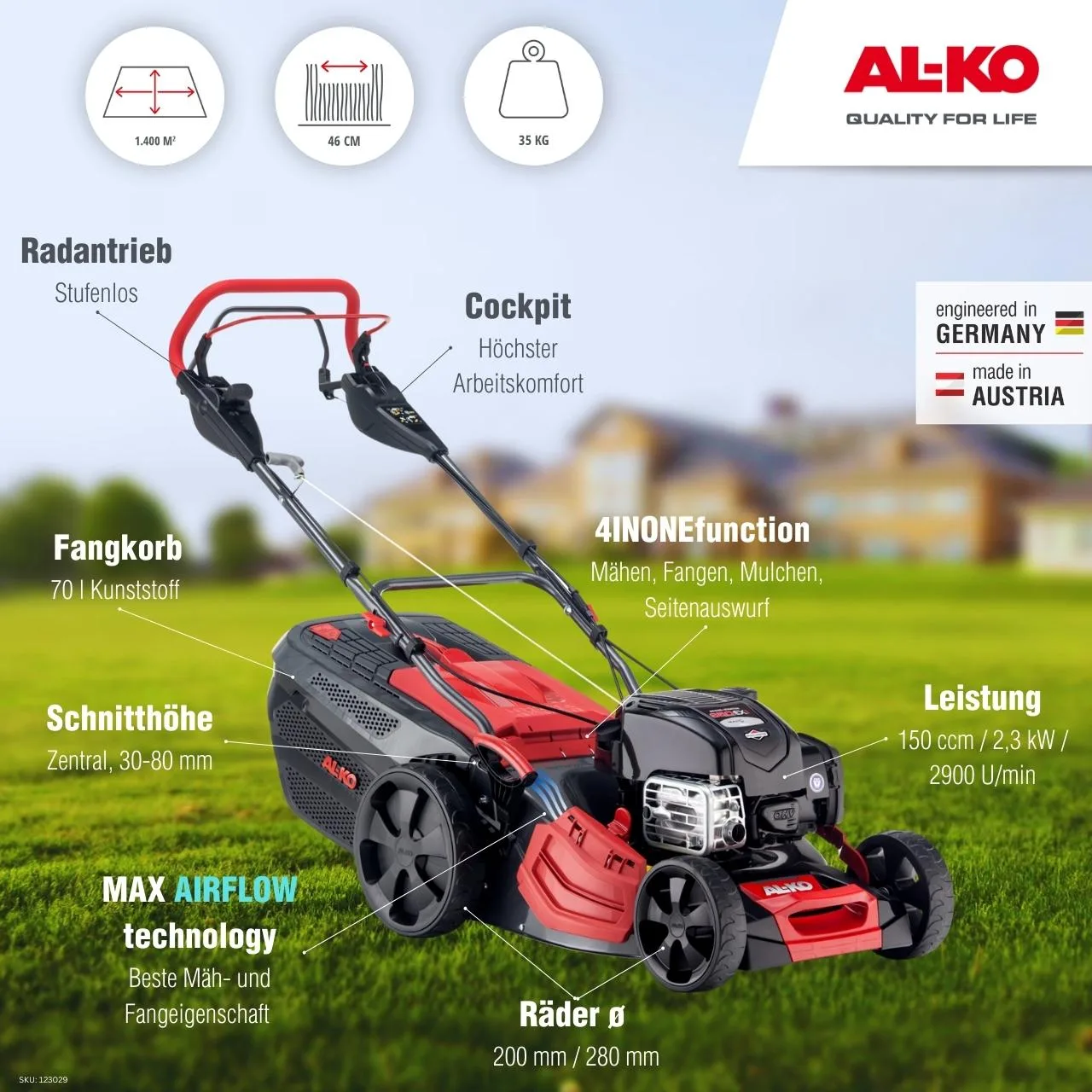 Benzínová travní sekačka AL-KO 473 VS-B Premium