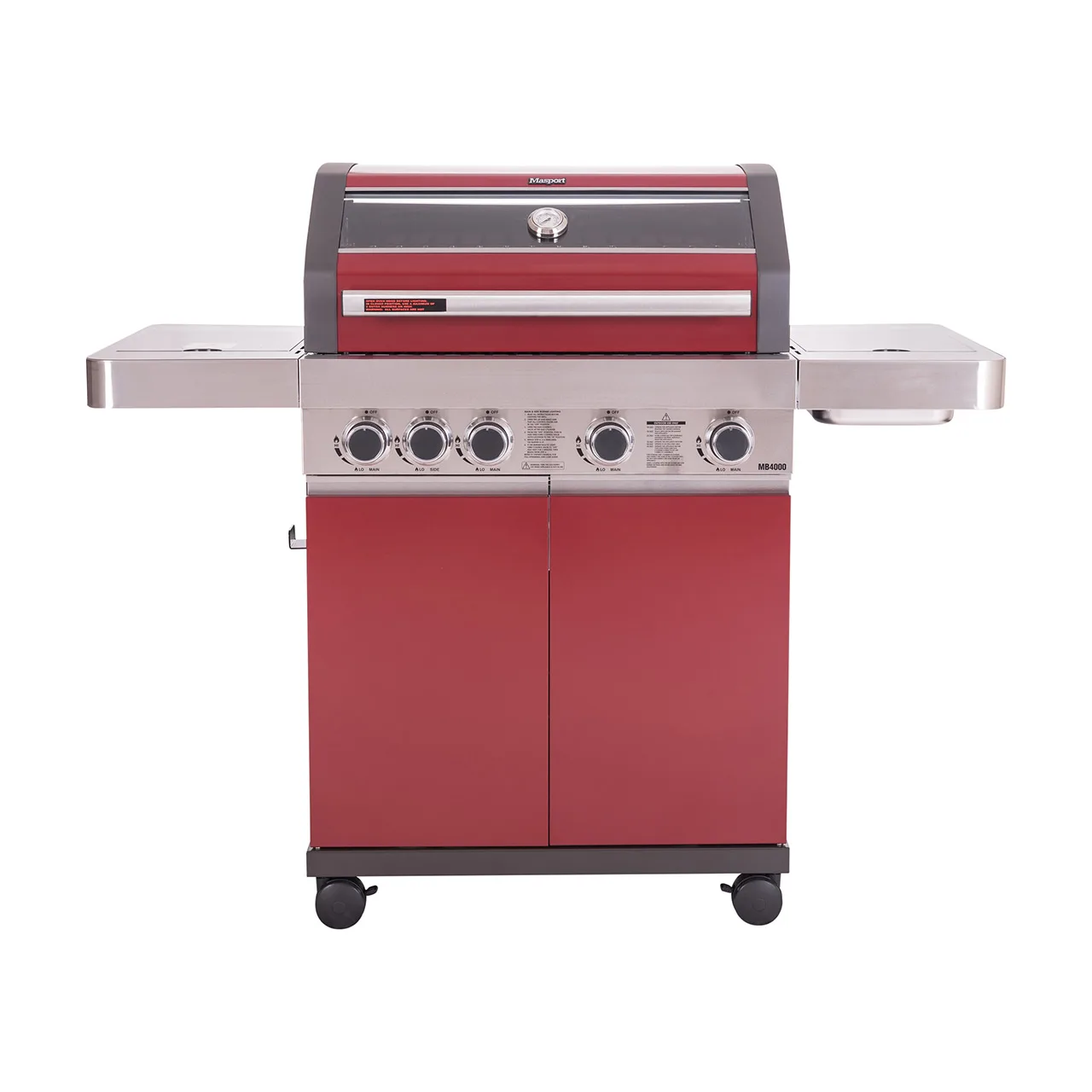 Plynový gril Masport BBQ Maestro červený AL-KO